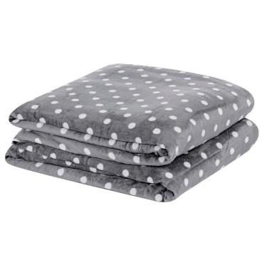 Imagem de Manta Casal Balls Microfibra Decorativa Cinza