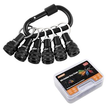 Imagem de 6 peças porta-chaves de broca, haste hexagonal 1/4 de liga de alumínio empurrar para desbloquear suporte de broca de liberação rápida para chave de fenda de barra de extensão de chave de fenda e