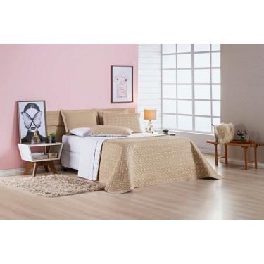 Imagem de Cobre Leito 200 Fios Petit Poá  King 03 Peças - Caqui