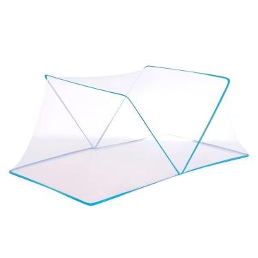 Imagem de Mosquiteiro Cama Casal Queen Tenda Portátil Dobrável Prática Azul