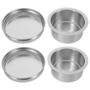 Imagem de Ipetboom 2 conjuntos de copos divisores de pote de vidro - copo divisor de inserção de 86 ml com tampa de aço inoxidável para molho e preparação de refeições vegetais, serve para frascos de vidro