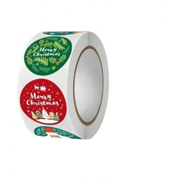 Imagem de Adesivos de Natal, rolo de adesivos de 2,5 cm, à prova d'água, adesivos autoadesivos com Papai Noel/árvore de Natal - Etiquetas de presente de inverno para envelopes de presente, convites, cartões