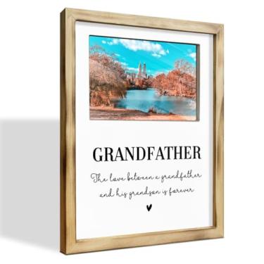 Imagem de WKYAER Porta-retratos para avô, moldura de mesa com 20 x 25 cm, presente para o avô para aniversário, Natal, Ação de Graças, porta-retratos para vovô e neto para decoração de escritório em casa