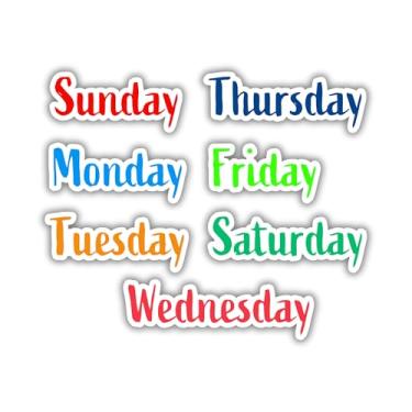 Imagem de Adesivo colorido de dias da semana, 12 cm, decalque impermeável para laptop | Windows | tablet | carro | caminhão | garrafa de água