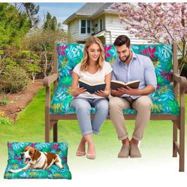 Imagem de Almofadas de balanço à prova d'água para ambientes externos – Capas de assento de pátio resistentes a UV para jardim/deck/varanda, substituição durável para balanços de banco e cadeira (padrão 6,6 x