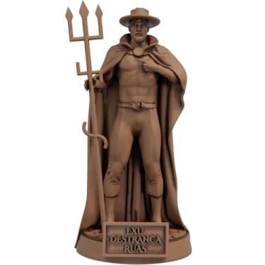 Imagem de Estátua Exu Destranca Ruas Umbanda Candomblé (Cor Madeira)