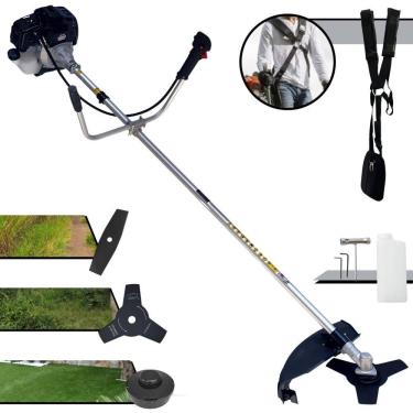 Imagem de Roçadeira Com Sistema Antivibração Toyama RT43LB25A 2T 43cc 1,7HP de Potência Cortador de Grama Com Cabeçote Nylon + Lâmina 2 Pontas + Lâmina 3 Pontas