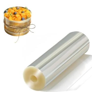 Imagem de Colar de bolo 15 x 1000 cm, rolos de bolo transparentes, folha de acetato transparente, tiras de bolo transparentes, para decoração de panificação, bolo de mousse de chocolate, borda envolvente de