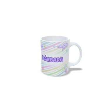 Imagem de Caneca de Cerâmica Branca Personalizada 325ml com Alfabeto Princesas, Nome Customizado e Letra Inicial Decorativa (b)