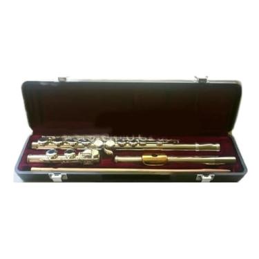 Imagem de Flauta profissional fechada de 16 furos branco cobre banhado a prata instrumento C flauta baixo