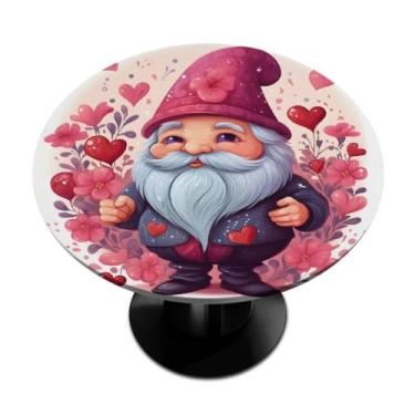 Imagem de hongjinglin Toalha de mesa redonda com borda elástica para dia dos namorados toalha de mesa redonda limpa para ambientes internos e externos, pátio, jantar, cozinha, festival, decoração para mesas de