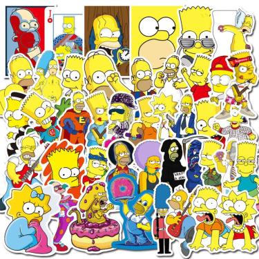 Imagem de Adesivos Simpsons Anime Cartoon 50 peças de PVC impermeável
