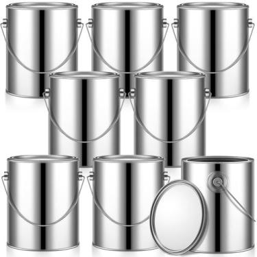 Imagem de Latas de tinta Uiifan de 1 galão de metal com tampas, 8 unidades para 