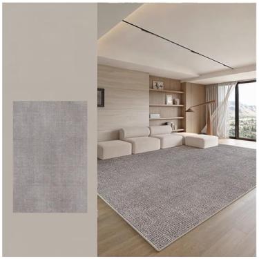 Imagem de SPXMQSS Tapete de área grande para sala de estar, tapete antiderrapante para quarto, sofá resistente ao desgaste, tapete de mesa de café, para sala de estar, sala de jantar, quarto, cinza bege A 140 x