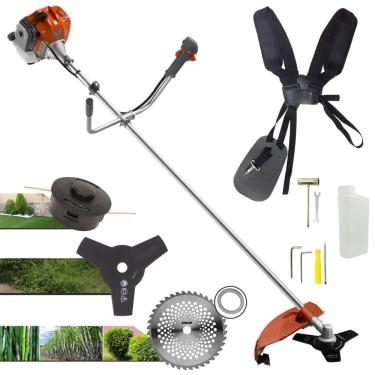 Imagem de Roçadeira À Gasolina Tekna RL430ACNTK 43cc 1,7HP de Potência 2 Tempos Alta Rotação Completa Com Carretel Nylon + Faca 3 Pontas + Faca 40 Dentes Vídea