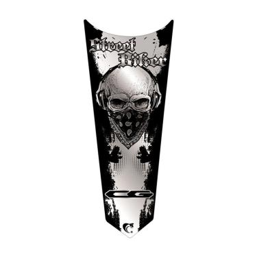 Imagem de Adesivo Faixa Gravata Tanque Moto Caveira Cor Preto