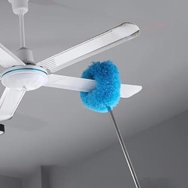 Imagem de Esfregão extensível, ferramenta de limpeza cinza reutilizável para ventiladores, janelas e móveis