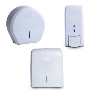 Imagem de Suporte Porta Papel Toalha + saboneteira + dispenser papel - Nobre