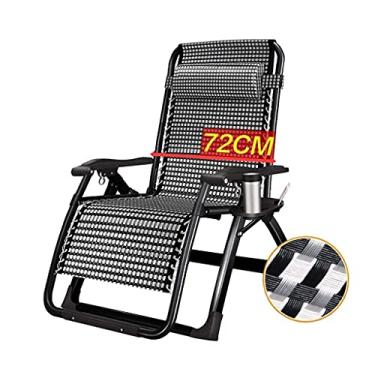 Imagem de YYBOES Cadeira reclinável de jardim, reclinável dobrável, super largura 67/72 cm, espreguiçadeira, espreguiçadeira, cama de alumínio, pernas de aço quadradas ao ar livre, para praia, pátio, jardim