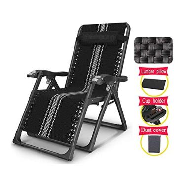 Imagem de LMJYU Cadeira de gravidade zero, cadeira dobrável ao ar livre com encosto de cabeça, espreguiçadeira reclinável - feita de estrutura de aço