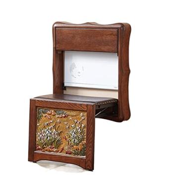 Imagem de FAMEOYA Banco de sapatos dobrável para casa, banco de sapatos montado na parede, assento telescópico invisível para entrada, canto, corredor, banco de chuveiro para chuveiro interno (M)