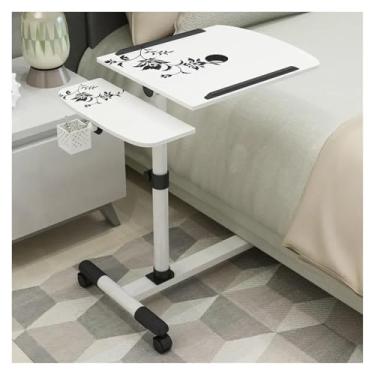 Imagem de uhyOHF Bandeja de cama ajustável, mesa dobrável para laptop com elevador para cabeceira e sofá, estação de trabalho portátil, computador e mesa de aprendizagem, ideal para uso em escritório em casa (2