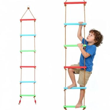 Imagem de Ymeibe Ninja Warrior Slackline Ninja Fist Hold - Equipamentos de treinamento Ninja Backyard Ninja para crianças, acessórios Ninja para pista de obstáculos de guerreiro ninja, punhos ninja (escada de