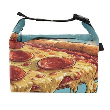 Imagem de STAYTOP Lancheira de pizza deliciosa com fivela, lancheira isolada para meninos e meninas, lancheira térmica para trabalho escolar