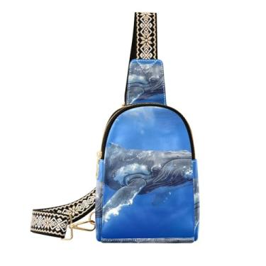 Imagem de CEBUGI Baleia pequena bolsa tiracolo feminina de couro, pochete transversal para trilhas, viagens ao ar livre