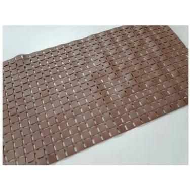 Imagem de Tapete de Banheiro Antiderrapante Moderno com Ventosa Retangular para Box e Chuveiro (511 Marrom)