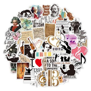 Imagem de Pacote de adesivos Musics Beethovens Bachs Mozarts Musicals Instrumen
