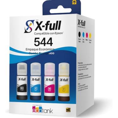 Imagem de X-FULL Kit 4 Refil Tintas para Epson 544 T544 Compatível com Impressoras Ecotank L1110 L1210 L3251 L3260 L5290 L1250 L3210 L3250 (4 Garrafas)