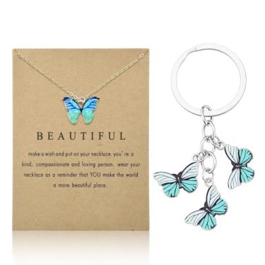 Imagem de Sisadodo Presentes de aniversário de Natal para mulheres, meninas, colares com pingente de borboleta para amigas, filhas e netas, Small, Metal, Sem Pedra Preciosa