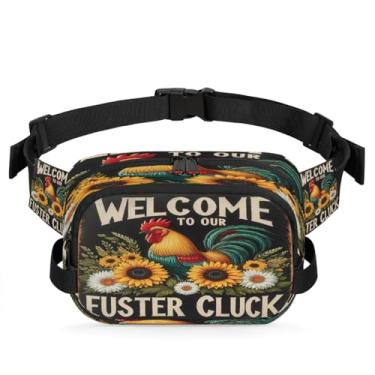 Imagem de Pochete colorida com galo de girassol para mulheres e homens com alça ajustável, bolsa transversal, bolsa de peito, bolsa tiracolo, Cor 1