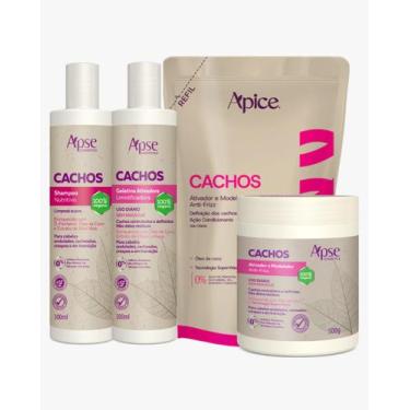 Imagem de Kit Shampoo, gelatina, Ativador Refil Ativador Cachos Apice