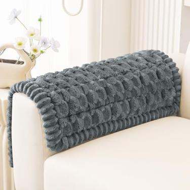 Imagem de Smiry Capa de sofá para animais de estimação para sofá com 3 almofadas, antiderrapante, felpuda, lavável, espessa, macia, protetora, aceita animais de estimação (cinza escuro, 70 x 70 cm)