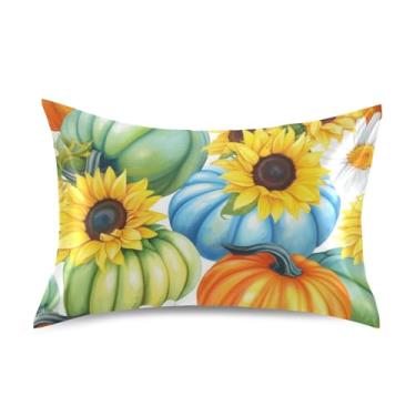 Imagem de Fronhas legais refrescantes personalizadas padrão king queen travesseiros chinelos de cetim macio cama travesseiro tamanho queen 76.2 cm x 50.8 cm estilo pintado abóboras laranja