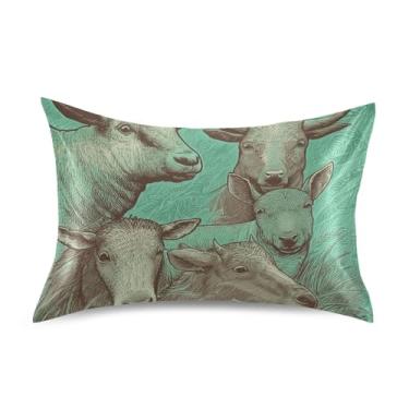 Imagem de Art Animal Black Sheep Cow Satin Fronhas Floral Animals Cooling King Queen Standard Pillows Slips Bed Throw Pillow Cover King Size 101.6 cm x 50.8 cm