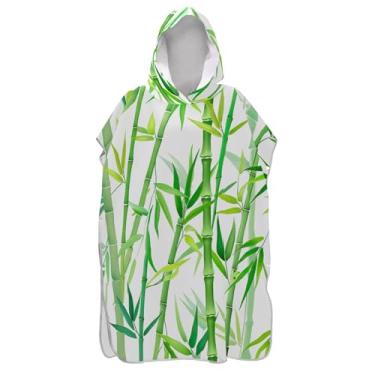 Imagem de Roupão de mudança botânica de folhas verdes para adultos, poncho de surfe, com capuz, fofo, plus size, masculino, poncho com capuz