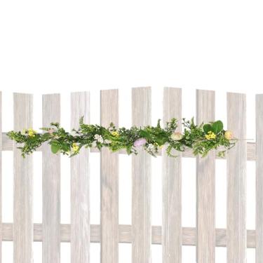 Imagem de Guirlanda Da Páscoa - Decoração Artificial de Páscoa para Casa,Suporte de Grinalda de Primavera com Folhagem - Para Porta Exterior Interior Mesa Lareira Alpendre Sala Quarto Cozinha
