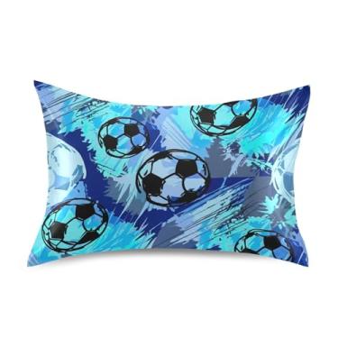Imagem de Bolas de futebol abstratas fronhas de cetim floral arte fofa refrescante king queen fronha padrão fronha macia para cama king size 101,6 cm x 50,8 cm