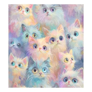 Imagem de Cute Cats Capa magnética rosa para lava-louças capa de ímã de geladeira reutilizável envoltórios de geladeira para portas 58 x 66 cm