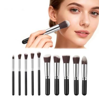 Imagem de Conjunto de pincéis de maquiagem, 10 peças, base profissional, sombra, sobrancelha, cosméticos, conjunto de pincéis de maquiagem, Natal, Ação de Graças, presentes de aniversário