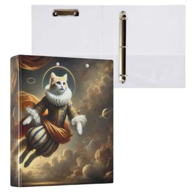 Imagem de Fichário de gato estilo barroco de 5 cm com prancheta, pasta de 3 furos