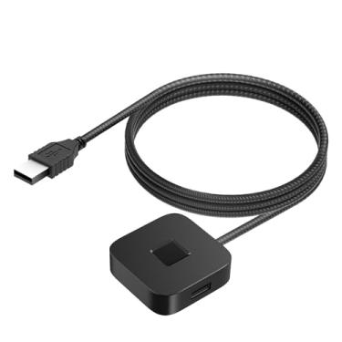 Imagem de Fockety Leitor de Impressão Digital USB para Winds 10 e 11, Mini Scanner Biométrico de Reconhecimento Rápido com Cabo de Extensão de 1,5m para PC e Laptop (Preta)