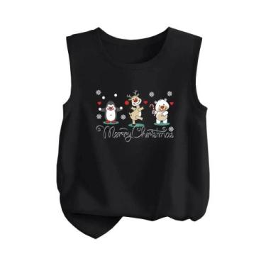 Imagem de Camiseta Regata Gráfica Sem Mangas Com Estampa De Papai Noel Para Meni