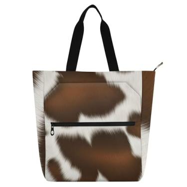 Imagem de Sacola feminina marrom bege para trabalho, lona, praia, escola, bolsa para professores, livros, presente