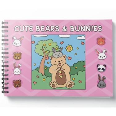 Imagem de Livro Para Colorir 50 Folhas, Ilustrações de Animais Fofinhos, Papel, Wire-o, 15x20cm, Sortido