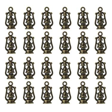 Imagem de SEWACC 100 unidades de pingentes vintage de querosene para fazer joias DIY para colares e pulseiras, suprimentos de artesanato feminino antigo