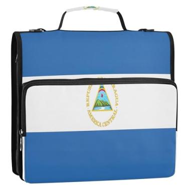 Imagem de Fichário escolar com bandeira da Nicarágua - alça de ombro com 3 anéis